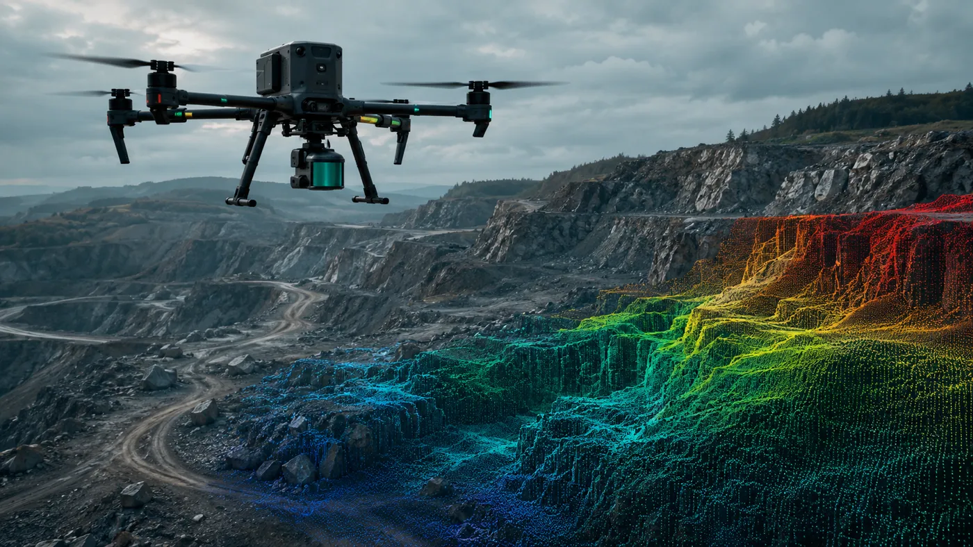 Măsurători volumetrice cu drone și LiDAR: cum obții calcule de volum precise