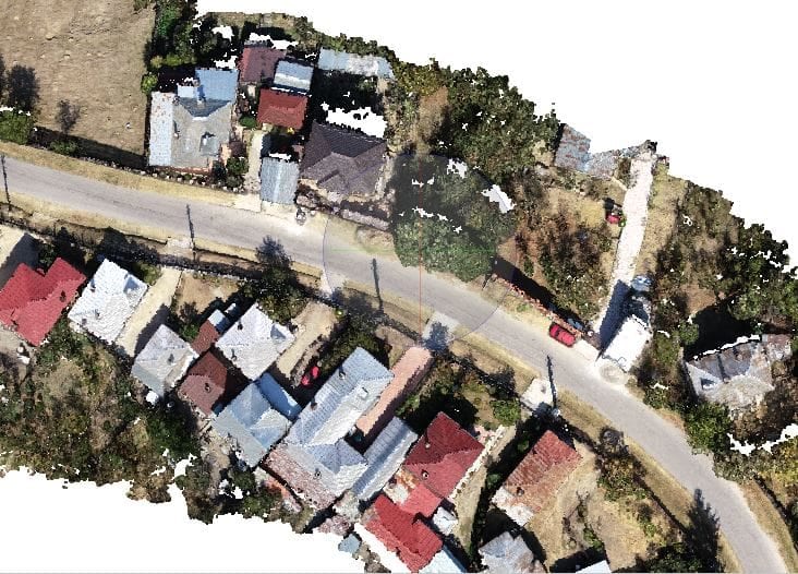 Model 3D, drum comunal — studiu topografic