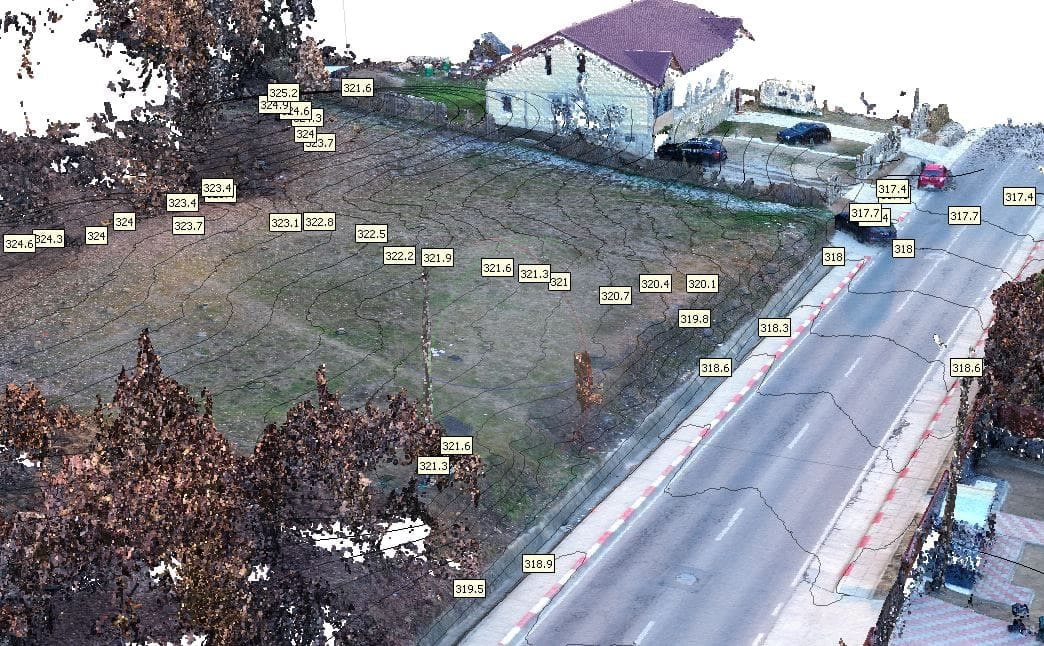 Model 3D, ortofotoplan, ridicare topografică și curbe de nivel
