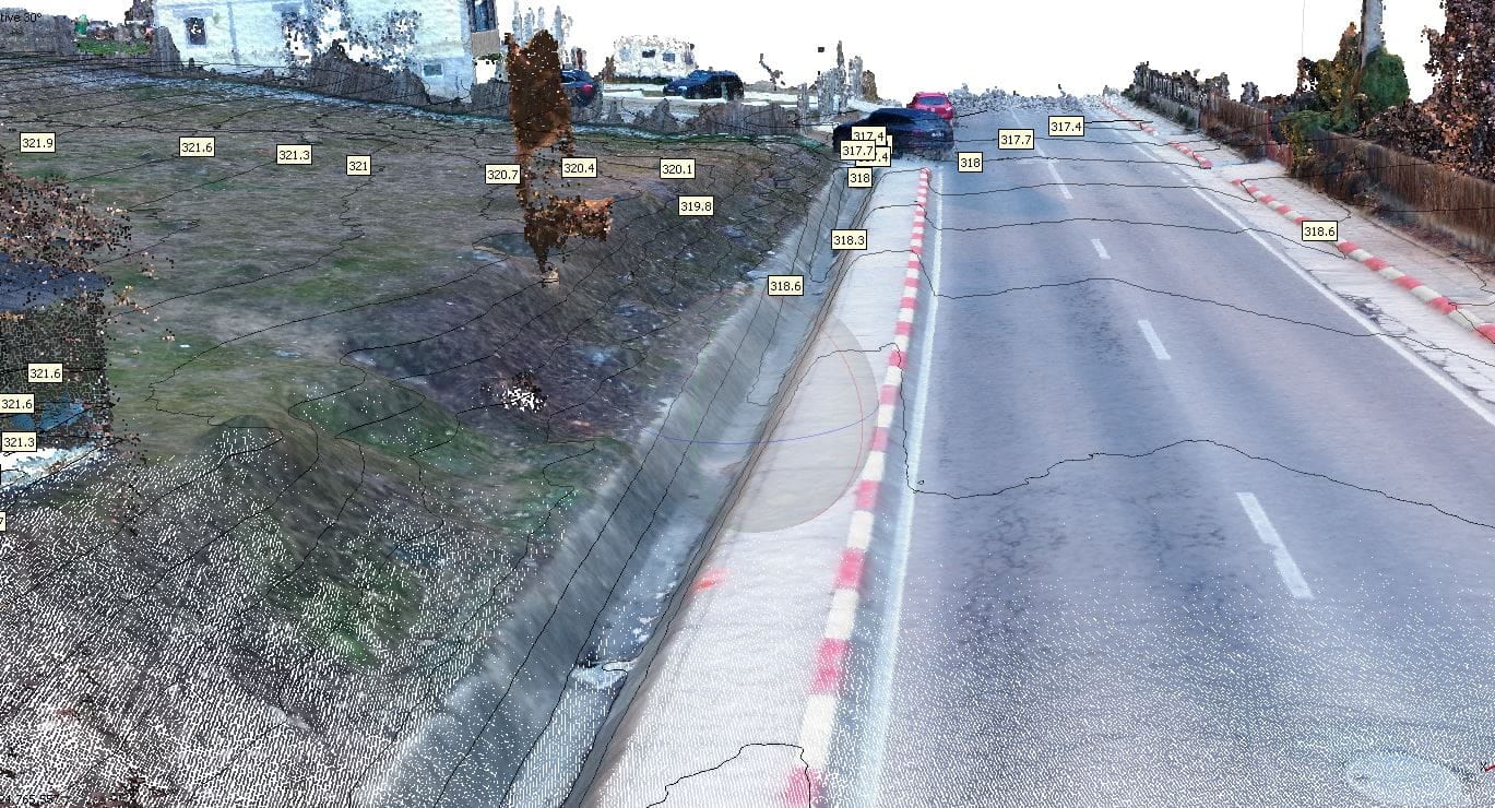 Model 3D, ortofotoplan, ridicare topografică și curbe de nivel — imagine 2