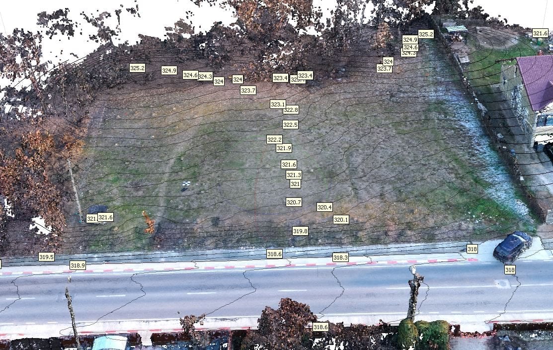 Model 3D, ortofotoplan, ridicare topografică și curbe de nivel — imagine 4
