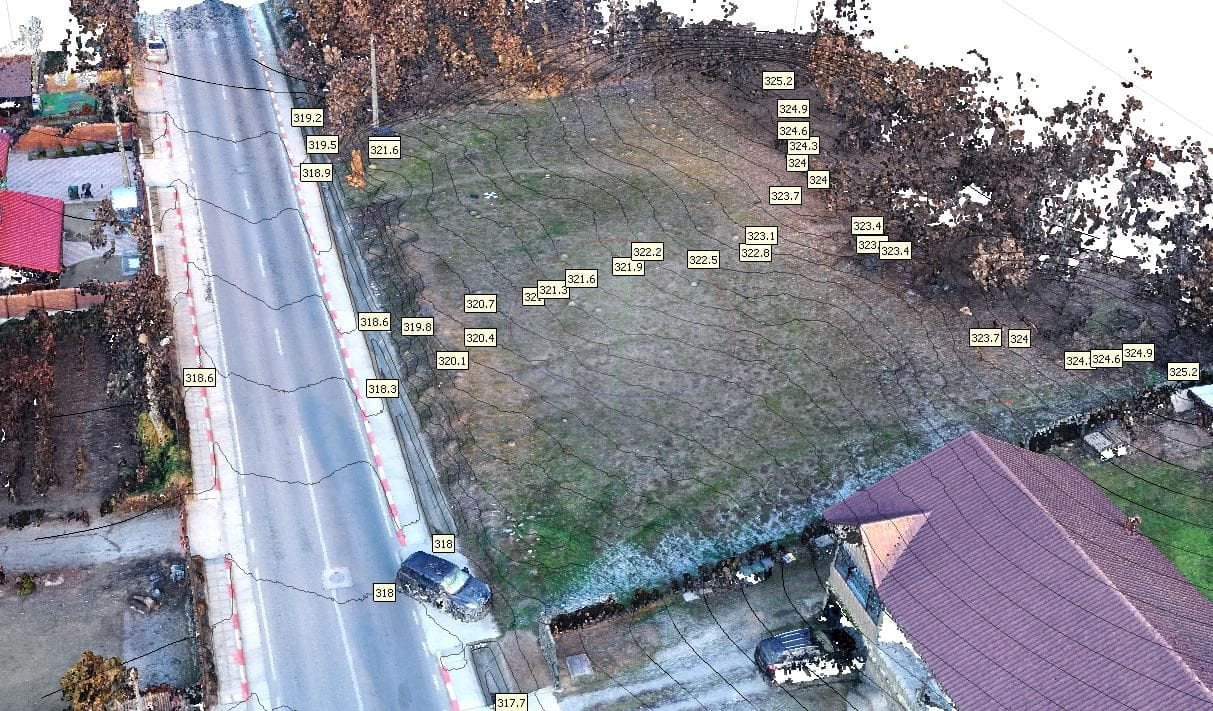 Model 3D, ortofotoplan, ridicare topografică și curbe de nivel — imagine 5