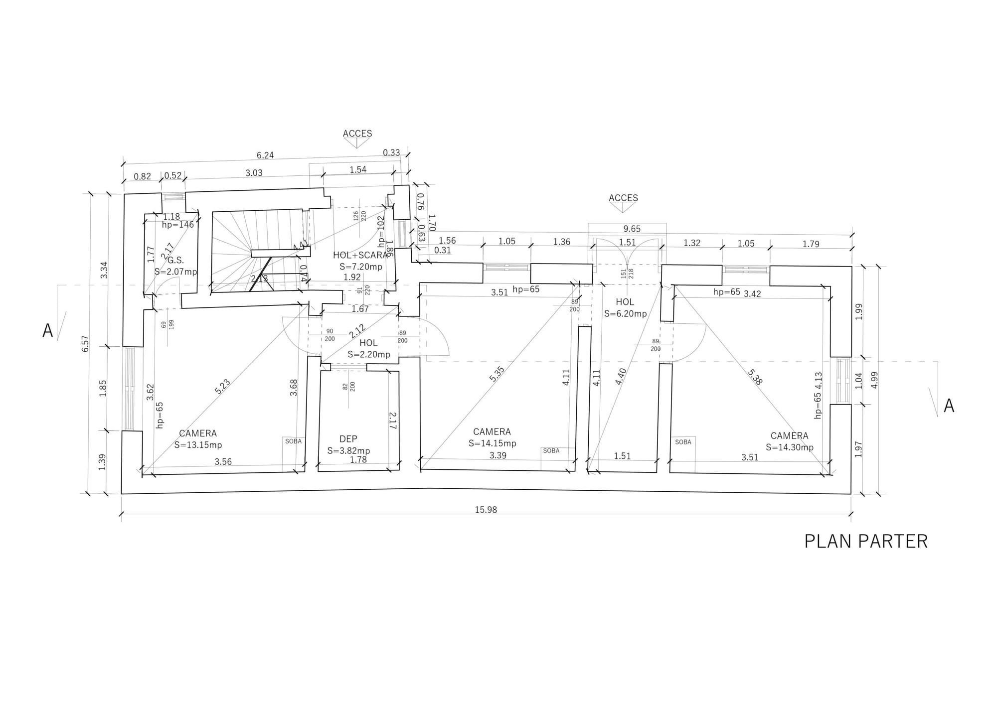 Planuri fațade, secțiuni și relevee interioare — restaurare monument istoric — imagine 4