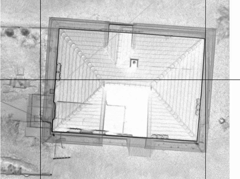 Ridicare topografică 3D cu poziționarea copacilor, scanare 3D clădiri și ortofotoplan — zonă montană — imagine 5