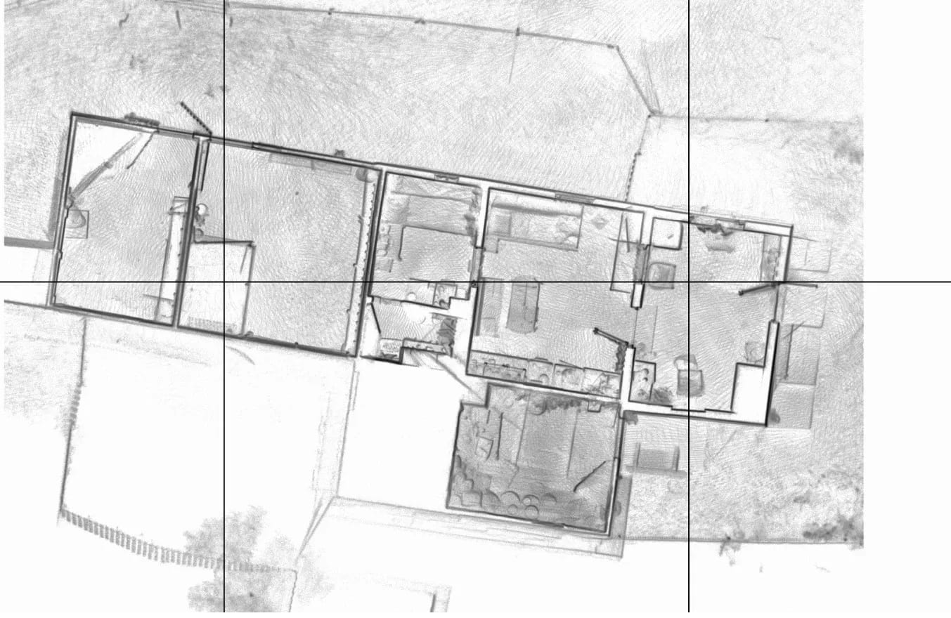 Ridicare topografică 3D cu poziționarea copacilor, scanare 3D clădiri și ortofotoplan — zonă montană — imagine 7