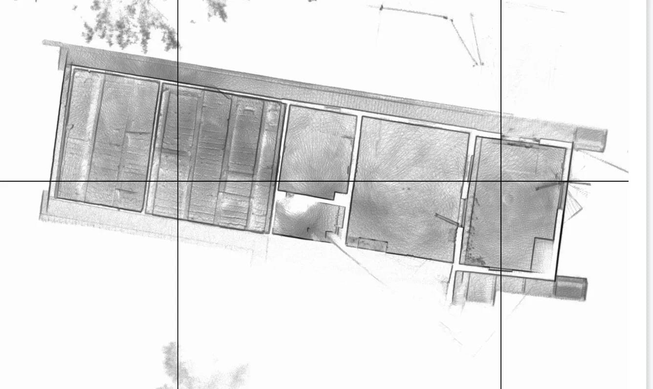 Ridicare topografică 3D cu poziționarea copacilor, scanare 3D clădiri și ortofotoplan — zonă montană — imagine 8