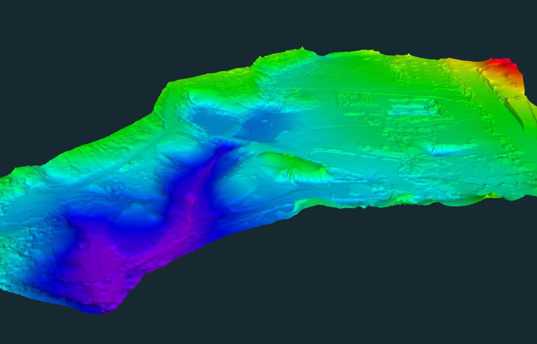 Ridicare topografică 3D, scanare 3D, mesh, curbe de nivel și ortofotoplan — zonă rezidențială — imagine 1