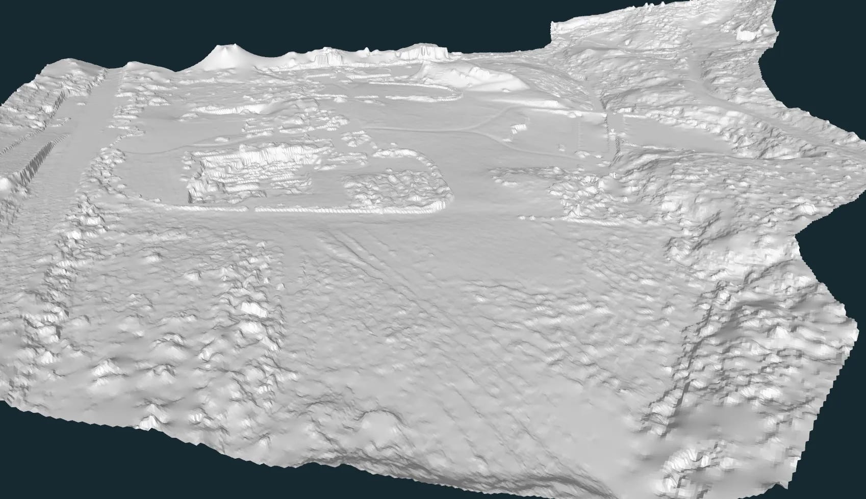Ridicare topografică 3D, scanare 3D, mesh, curbe de nivel și ortofotoplan — zonă rezidențială — imagine 4