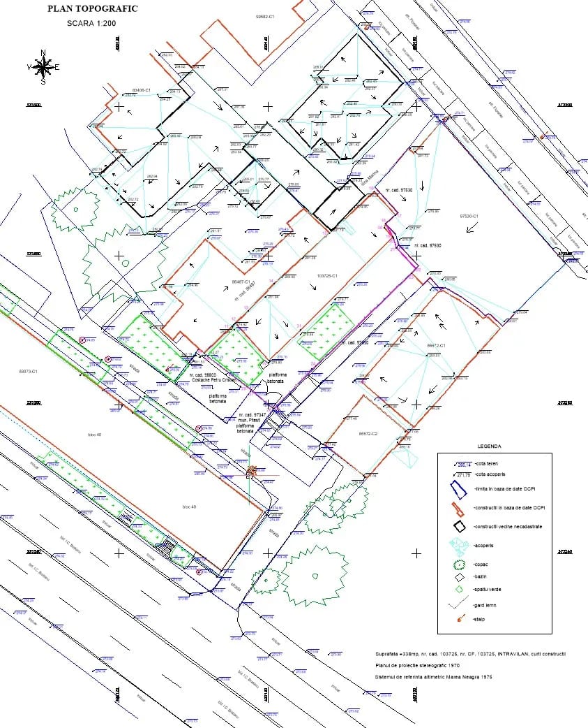 Ridicare topografică 3D și ortofotoplan cu drona — zonă rezidențială — imagine 2