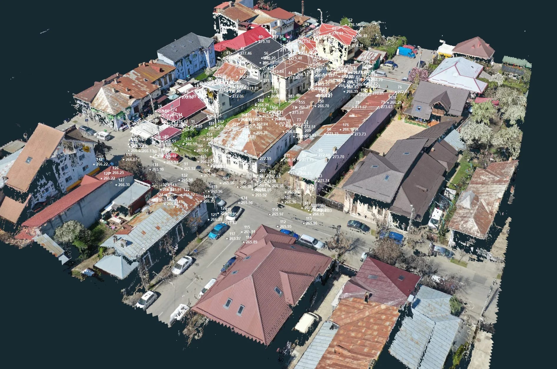 Ridicare topografică 3D și ortofotoplan din dronă — zonă rezidențială — imagine 1