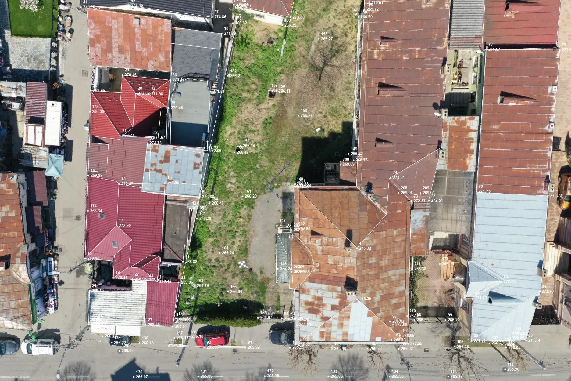 Ridicare topografică 3D și ortofotoplan din dronă — zonă rezidențială — imagine 3