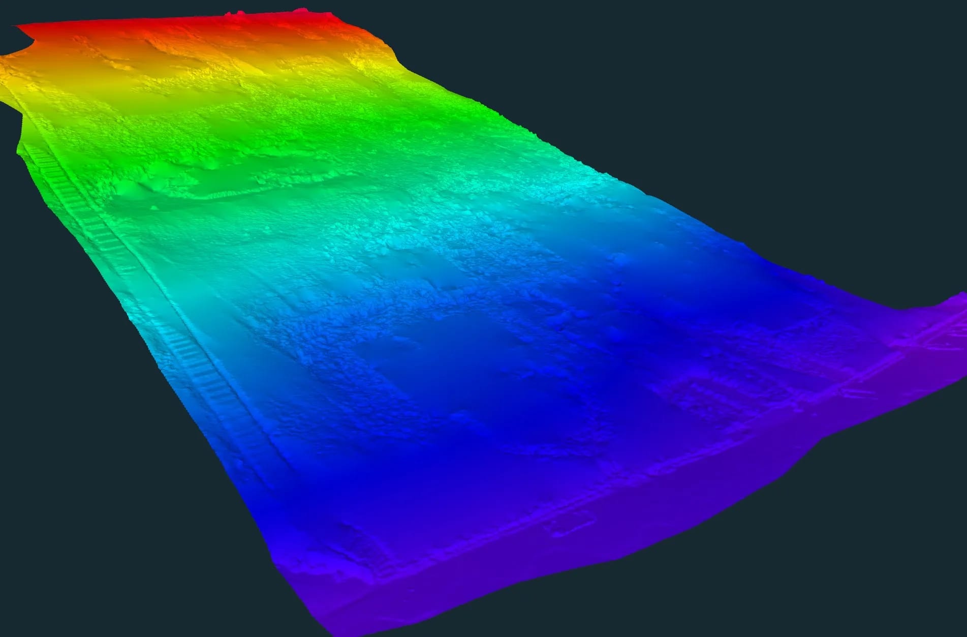 Ridicare topografică cu curbe de nivel 3D și scanare 3D — zonă împădurită, 60 ha — imagine 3