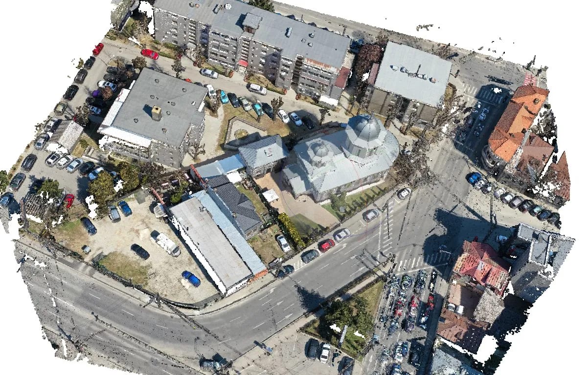 Ridicare topografică, ortofotoplan și model 3D — biserică — imagine 1