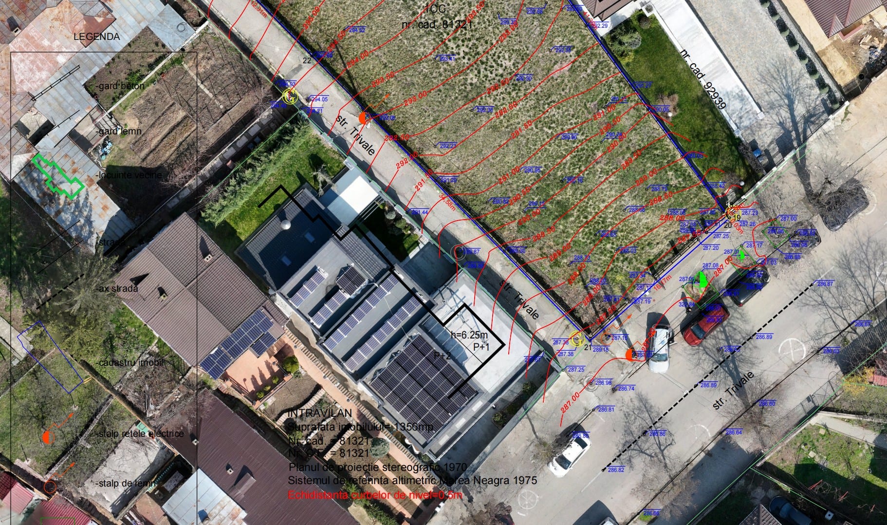 Ridicare topografică teren strada Trivale, Pitești — construire locuință de lux