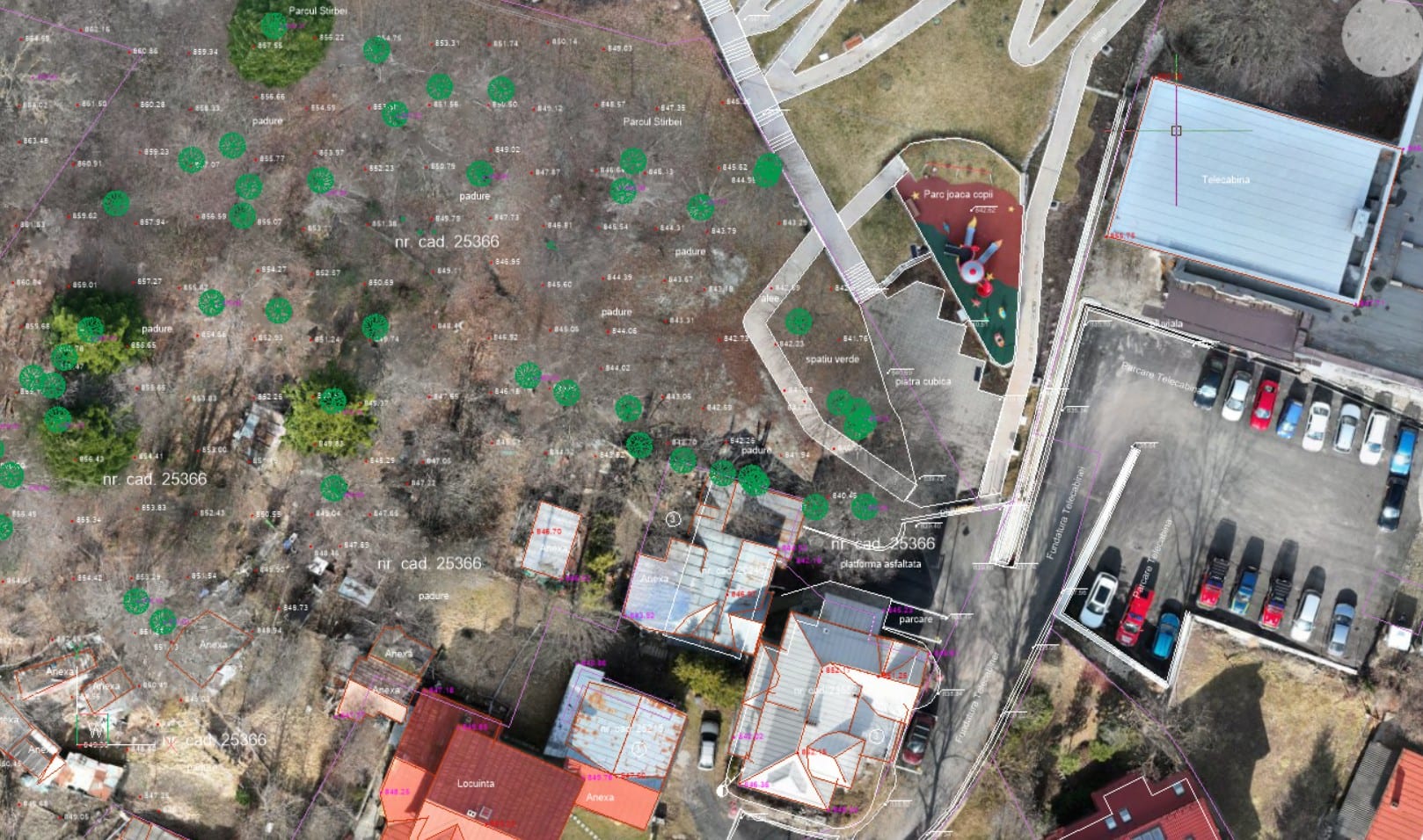Scanare 3D și fotogrametrie pentru 4 ha din Sinaia — construcția blocurilor integrate arhitectural și urbanistic — imagine 3